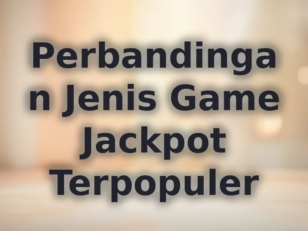 Perbandingan Jenis Game Jackpot Terpopuler